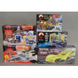 5 boxed Batman related toys by Hasbro and Kenner including 'The Joker Toxic Lab', 'Batcave Micro