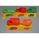 5 boxed Dinky Toys including 341 Trailer, 441 Castrol Tanker, 471 Austin Van 'Nestles', 451 Trojan