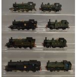 OO Gauge. 8 unboxed kit/unnamed Tank Locomotives of various types, in Great Western and B.R.