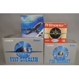 4 aviation related diecast models, mostly 1:48 scale, including; F117 Stealth etc (4)