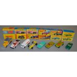 7 boxed Matchbox 1-75 Series models including two Regular Wheels and five from the Superfast range