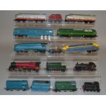 OO Gauge. A selection of unboxed Locomotives by Tri-ang, Hornby etc. with varying degrees of play