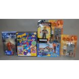 A group of DC and Marvel Superhero related toys, Wolverine, Spider-Man, Elseworlds etc, together