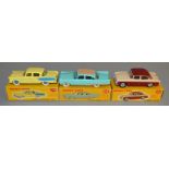 3 boxed Dinky Toys, 165 Humber Hawk, 179 Studebaker President and 192 DeSoto Fireflite, overall
