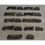 OO Gauge. 9 unboxed Steam  Locomotives by various manufacturers including Wrenn, Hornby, Mainline