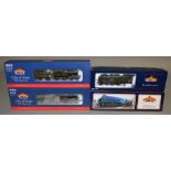 OO Gauge. 4 boxed Bachmann Locomotives and Tenders including 31-955 A4 4-6-2, 31-227 Rebuilt Scot