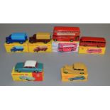 6 Dinky Toys including 135 Triumph 2000, 151 Triumph 1600, 282 Duple Roadmaster, 289 Routemaster