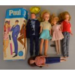 A boxed 'Paul' doll (Sindy's boyfriend) dressed in blue suit, pale blue shirt and blue string