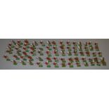 73 loose painted metal Roman Gladiator soldier figures, each approximately 3cm tall. (73)