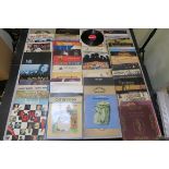 A collection of LP vinyl records including Crosby Stills Nash and Young Deja Vu 2401001 red/plum,