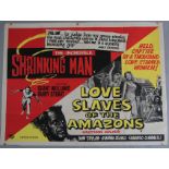 Fifteen British Quad film posters - "The Incredible Shrinking Man/ Love Slaves of the Amazons" UK