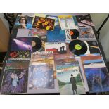 Collection of LP vinyl records including Queen EMC 3006, Pink Floyd Dark Side of the Moon, Meddle