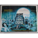 Night of the Living Dead original 1968 first release British Quad film poster for George Romero's