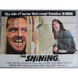 Four British Quad film posters to include The Shining X cert Stanley Kubrick directed from the novel