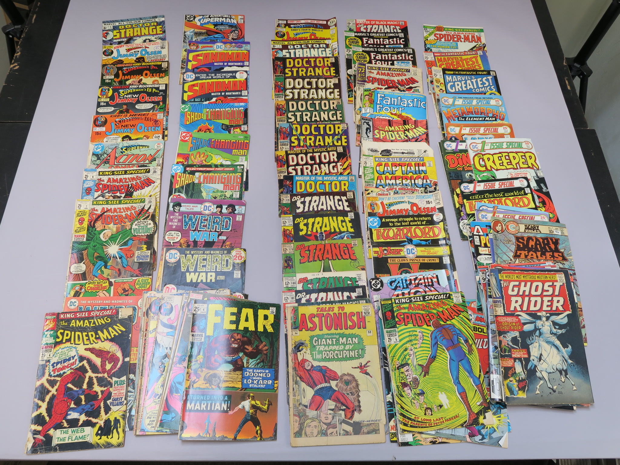 Collection of comics inc. Superman's Pal Jimmy Olsen, The Sandman with art by Jack Kirby, Dr