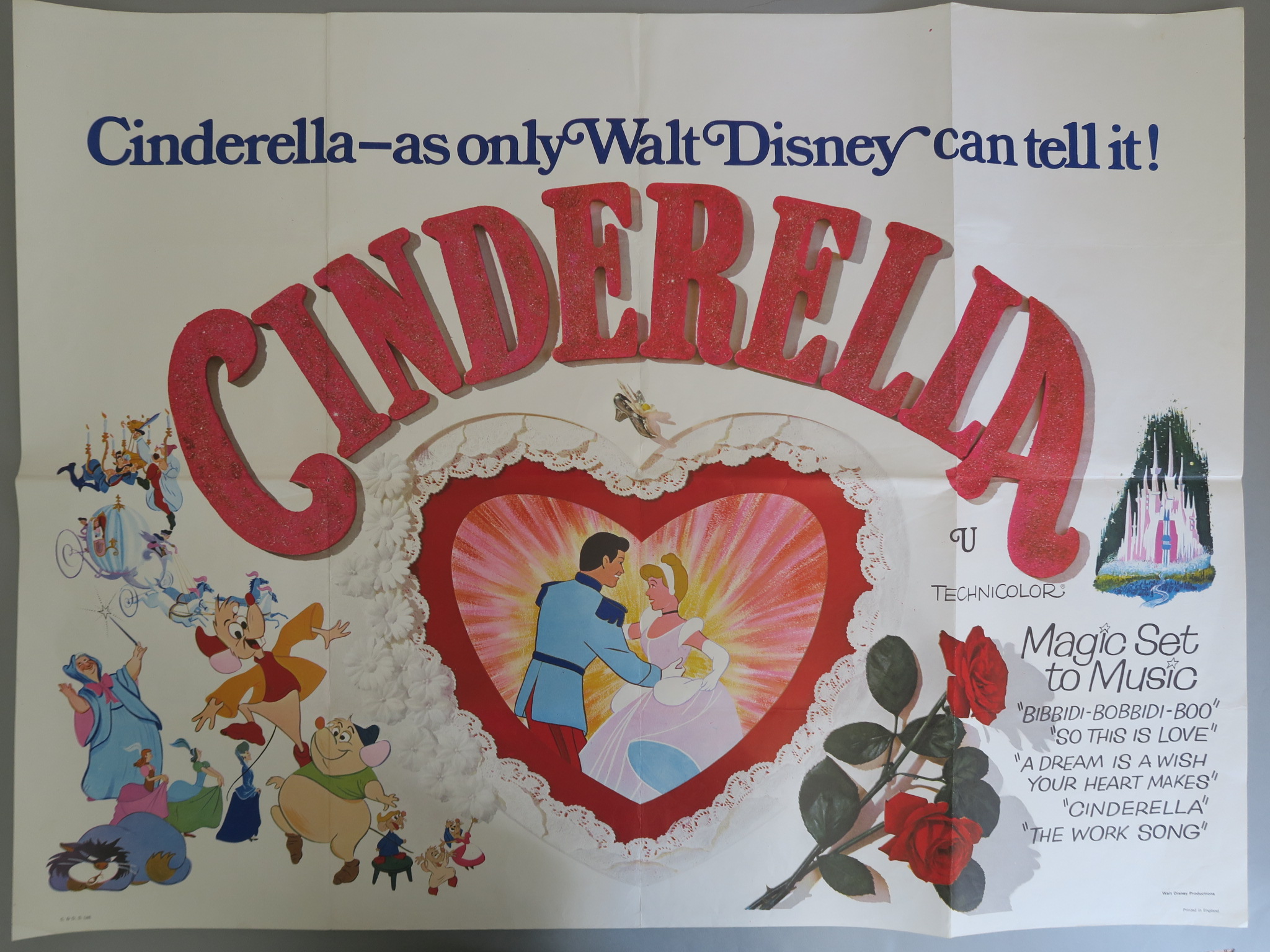 Collection of folded British Quad film posters with some Walt Disney films including Cinderella, - Image 2 of 4