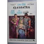 Cleopatra original linen backed Argentinean film poster picturing Rickard Burton, Rex Harrison and