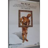 Art of Star Wars English museum exhibition poster from 2000 picturing C-3PO in art frame. Large