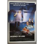 Licence to Kill (1989) UK one sheet film poster starring Timothy Dalton as James Bond 007 folded
