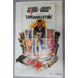 Live and Let Die (1973) Western Hemisphere one sheet film poster picturing Roger Moore as James Bond