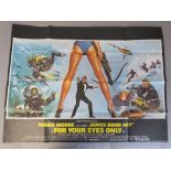 Roger Moore as Ian Fleming's James Bond 007 in "For Your Eyes Only" first release British Quad