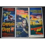 Collection of five Australian day-bill movie posters including "Alien" (1979), "Captain Clegg", "Dr.