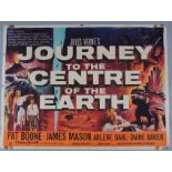 Jules Verne's "Journey to the Centre of the Earth" (1959) original British Quad film poster Jules