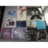 David Bowie LP vinyl records including Aladdin Sane RS 1001 T-3 matrices with lyric inner, Serious