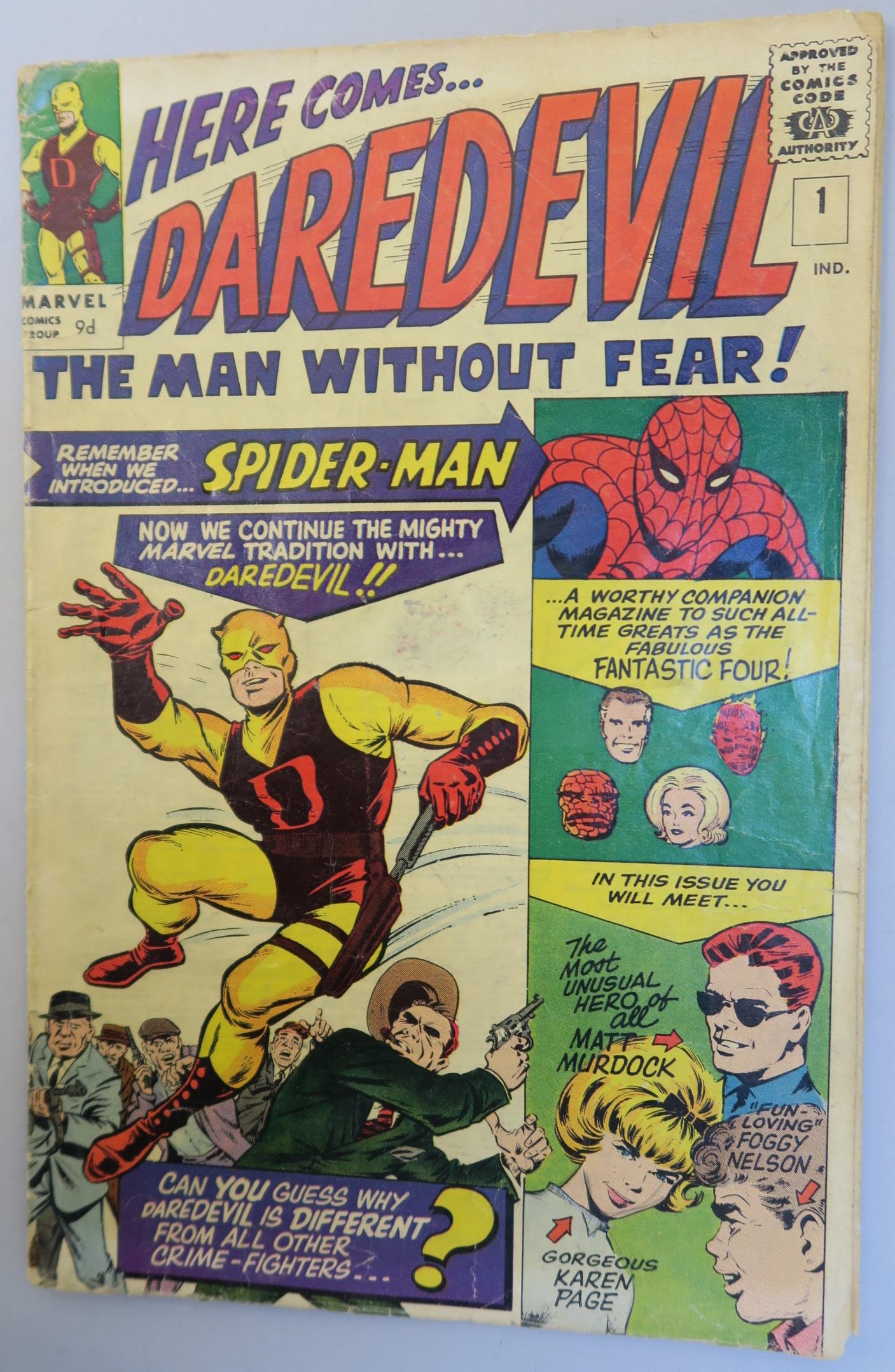 Daredevil #1 (April 1964) Marvel comic featuring the first appearance and origin of Daredevil