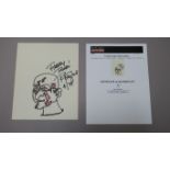 Freddy Krueger sketch signed 8.5 x 10.5 inch sketch signed ''Freddy Rules! R. Englund 4 / 89'' in