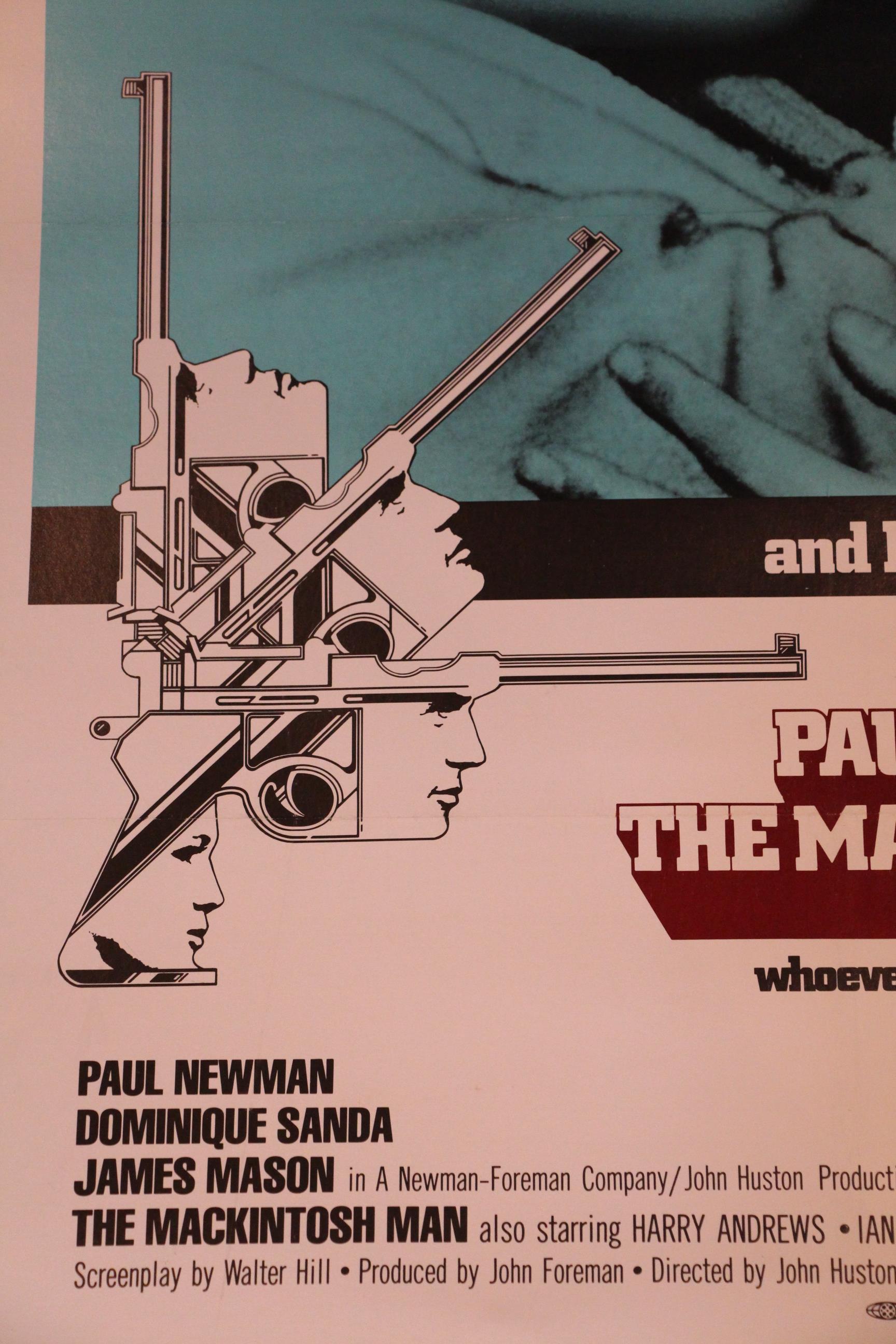 Paul Newman The Mackintosh Man original 1973 US one sheet film poster backed on linen 27 x 41 - Image 3 of 4