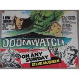 Doomwatch and On Any Sunday starring Steve McQueen UK double-bill film poster picturing Steve