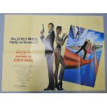 A View to a Kill (1985) UK Quad film poster starring Roger Moore as James Bond 007 with Grace