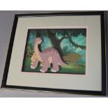 The Land Before Time II original framed and mounted hand painted animation production cells from