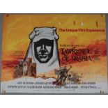 Six British Quad film posters including "Lawrence of Arabia" Re-release 1971 (tape marks), Jules