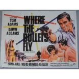 Thirteen British Quad film posters - "Where the Bullets Fly" ft. Sidney James, "Juggernaut", "