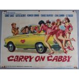 Carry on Cabby (1963) Original Rare British Quad film poster starring Sid James, Hattie Jacques,