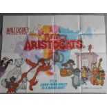 Seven British Quads including Walt Disney's Aristocats (1979 cinema re-release), Sleeping Beauty (