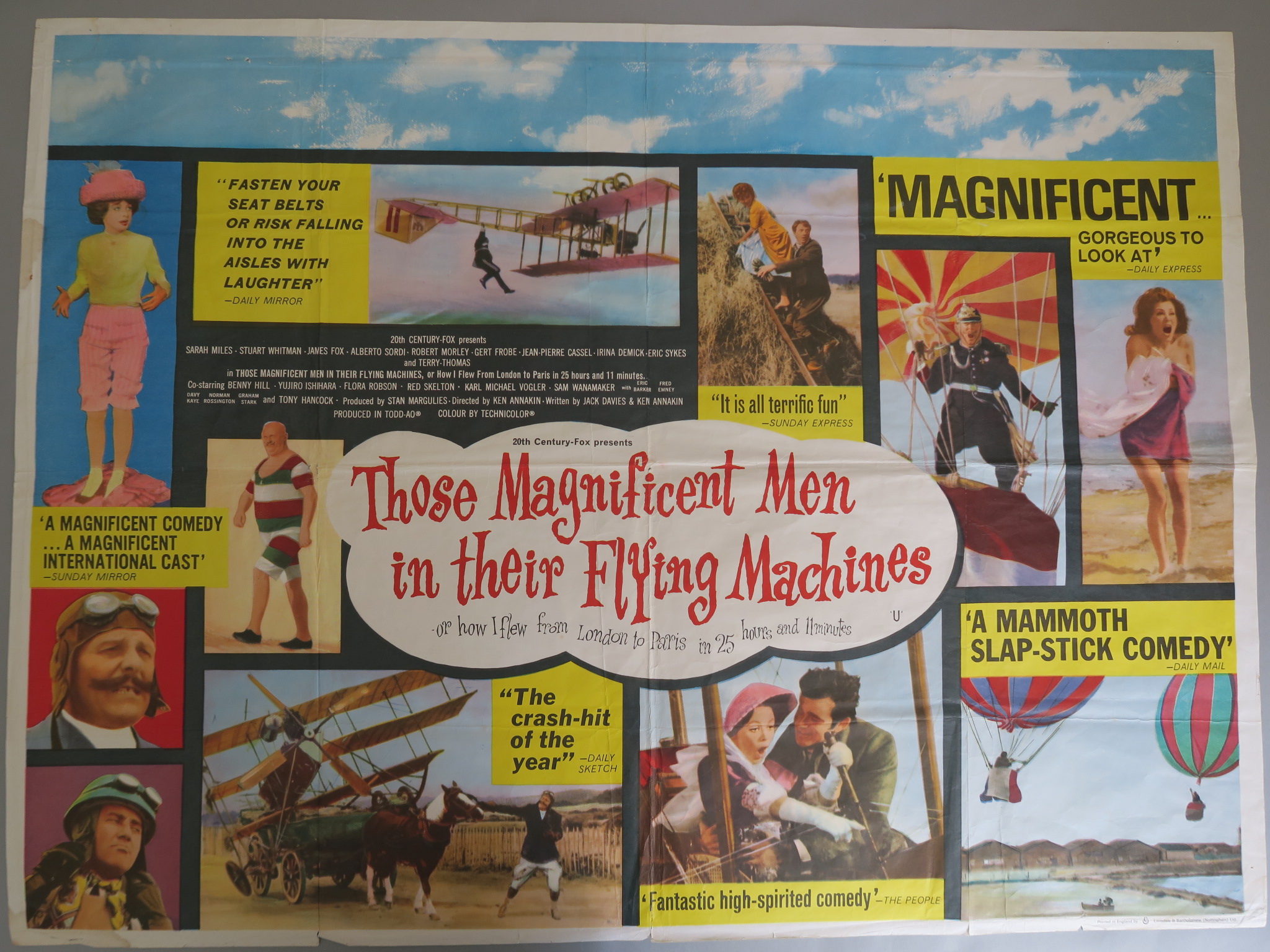 Film posters including "Those Magnificent Men in their Flying Machines" 1965 first release British