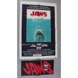 Jaws (1975) original first release US one sheet movie poster starring Roy Schneider and directed