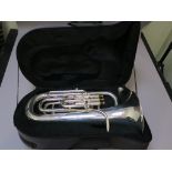 Euphonium with case Wessex model EP 1150SG serial number 0513256 compensated euphonium in silver