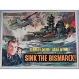 Sink the Bismarck! (1960) first release British quad film poster for Sink The Bismarck from 1960