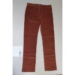 The Rolling Stones Keith Richards pair of maroon corduroy trousers made by Terri King complete