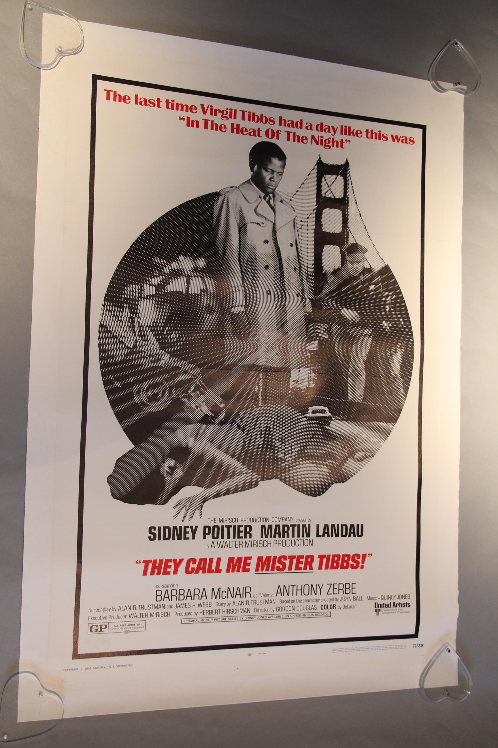 They Call Me Mister Tibbs Original 1970 US one sheet film poster starring Sidney Poitier as Virgil