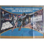 Star Wars / The Empire Strikes Back UK double-bill film poster picturing Darth Vader, Luke