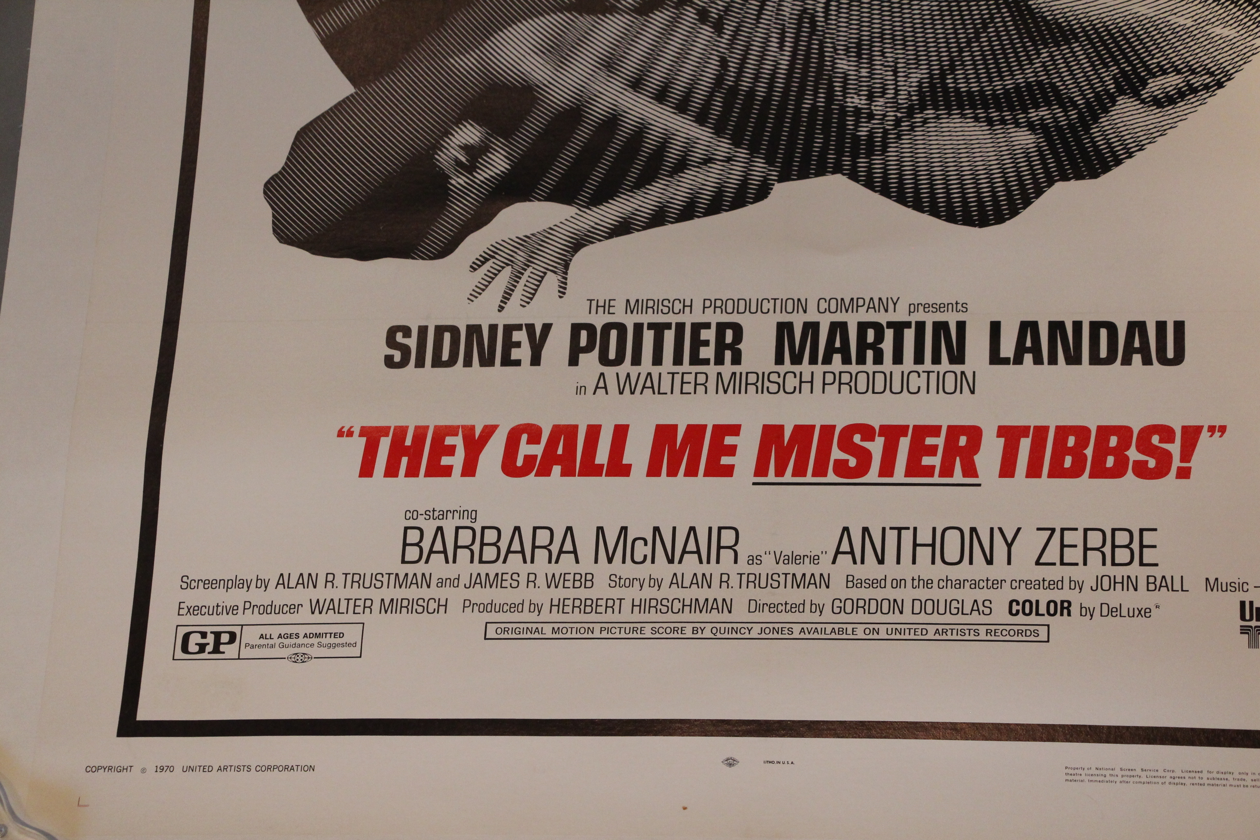 They Call Me Mister Tibbs Original 1970 US one sheet film poster starring Sidney Poitier as Virgil - Image 2 of 2