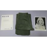 M. A. S. H. Loretta Swit screen worn signed green trouser slacks as part of her uniform during the