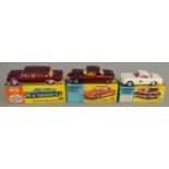 3 Corgi Toys, 239 Volkswagen 1500 Karmann Ghia in white,overall G but has 'Hackney Carriage'