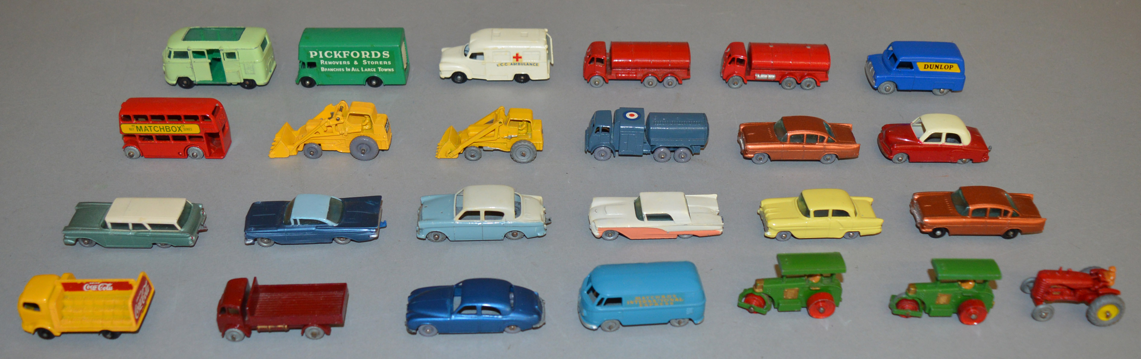 25 unboxed Regular Wheel models from the Matchbox 1-75 series including two versions of the 11b Esso
