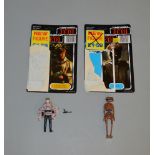 2 Star Wars last 17 figures Luke Skywalker (in Battle Poncho) and EV-9D by Palitoy. Figures come